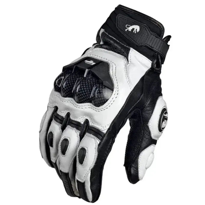 Motorcycle Gloves Leather Reinforced Knuckles Touchscreen-Compatible