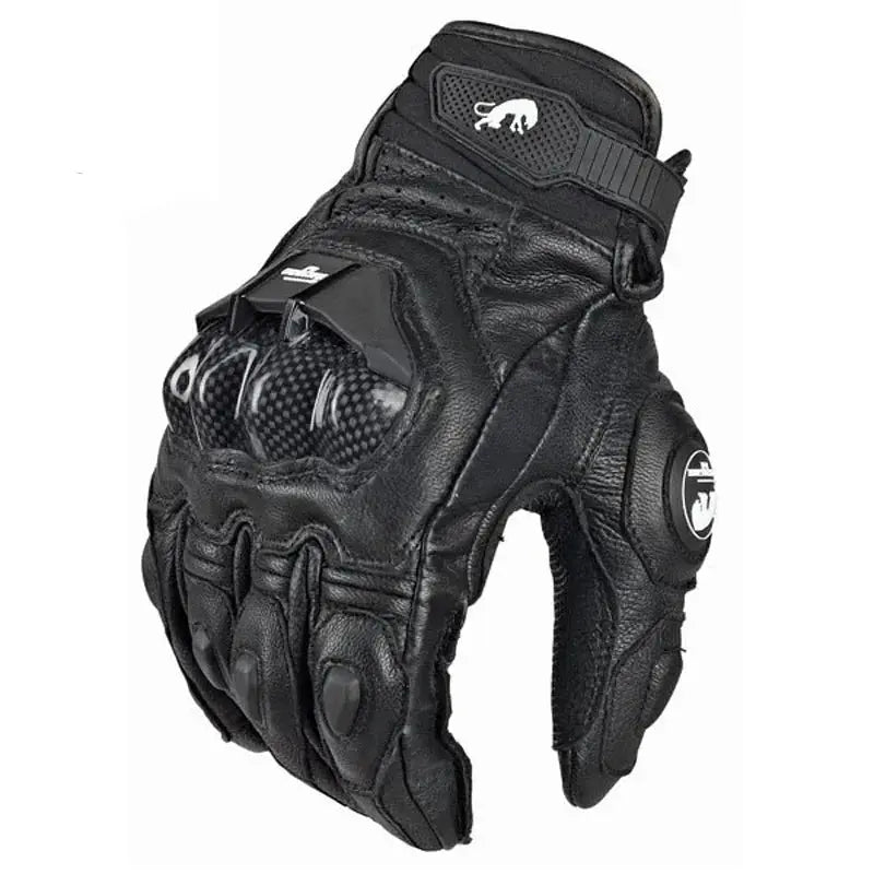Motorcycle Gloves Leather Reinforced Knuckles Touchscreen-Compatible