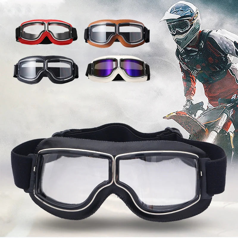 Motorcycle Goggles Fits Over Glasses UV Protection Adjustable Strap