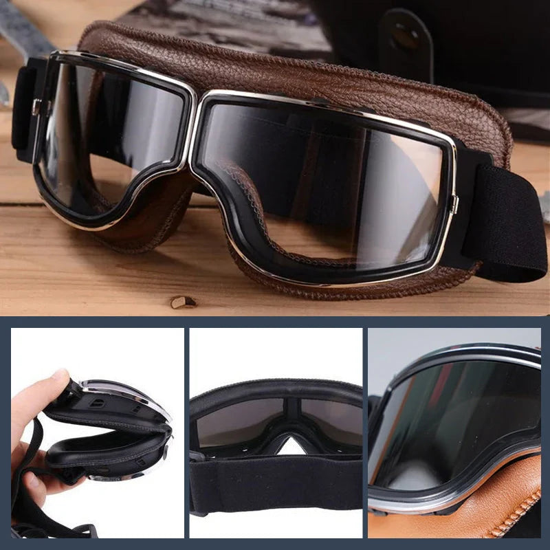 Motorcycle Goggles Fits Over Glasses UV Protection Adjustable Strap
