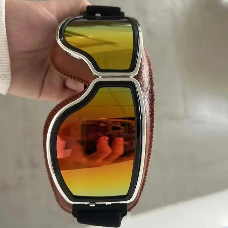 Motorcycle Goggles Fits Over Glasses UV Protection Adjustable Strap