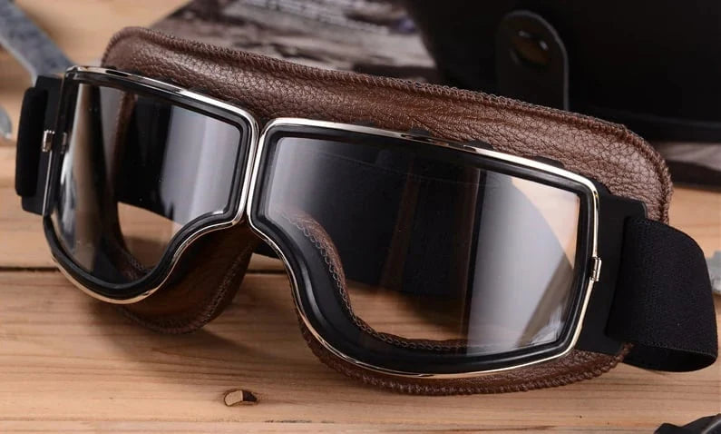 Motorcycle Goggles Impact-Resistant Lens UV Protection & Adjustable Strap