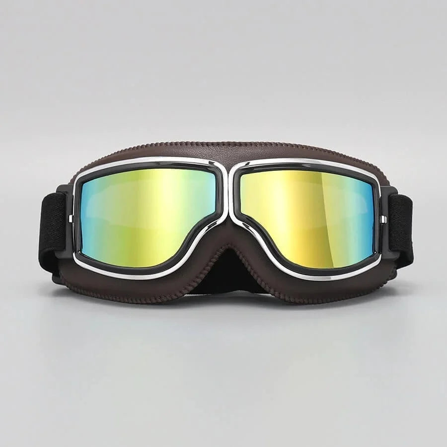 Motorcycle Goggles Impact-Resistant Lens UV Protection & Adjustable Strap