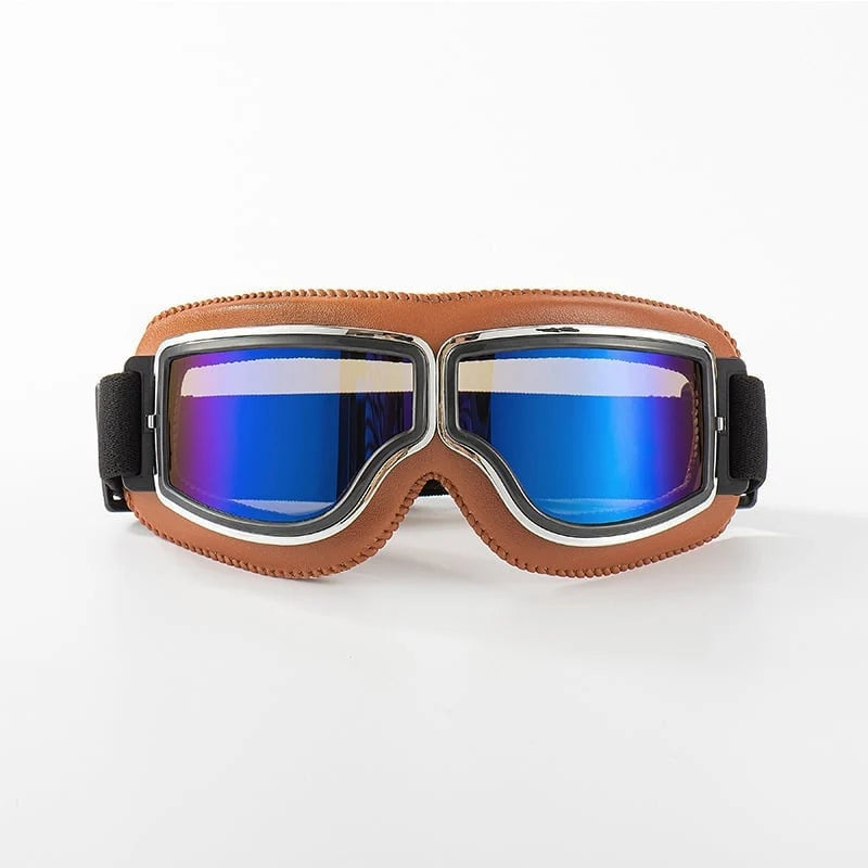 Motorcycle Goggles Impact-Resistant Lens UV Protection & Adjustable Strap