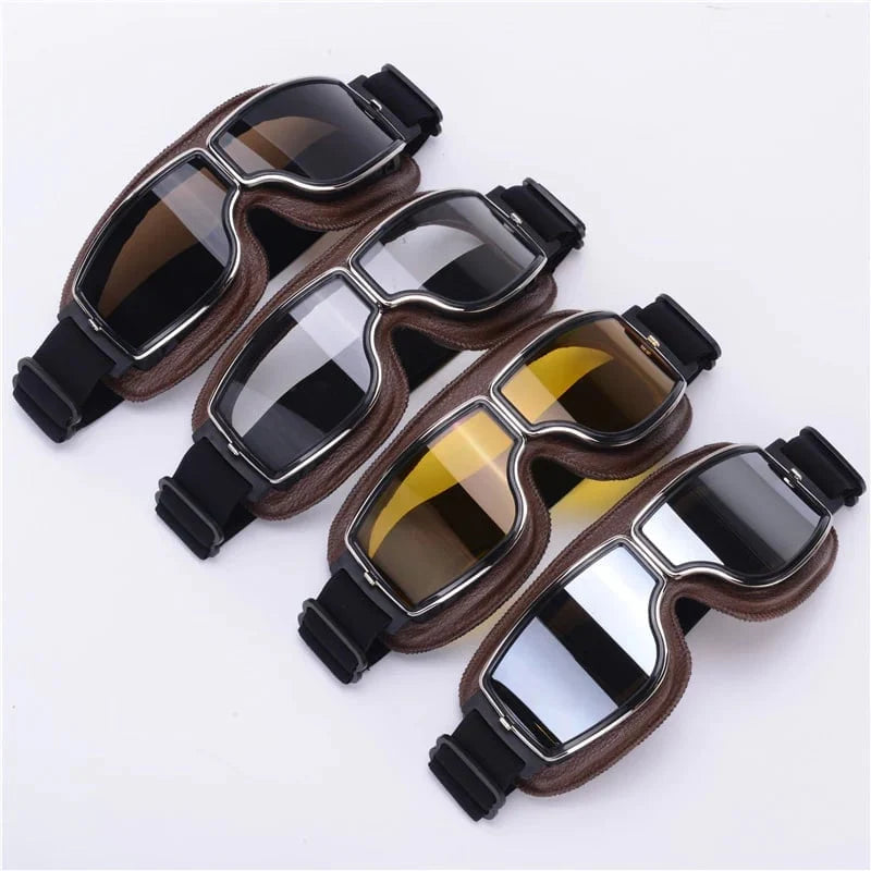 Motorcycle Goggles Impact-Resistant Lens UV Protection & Adjustable Strap
