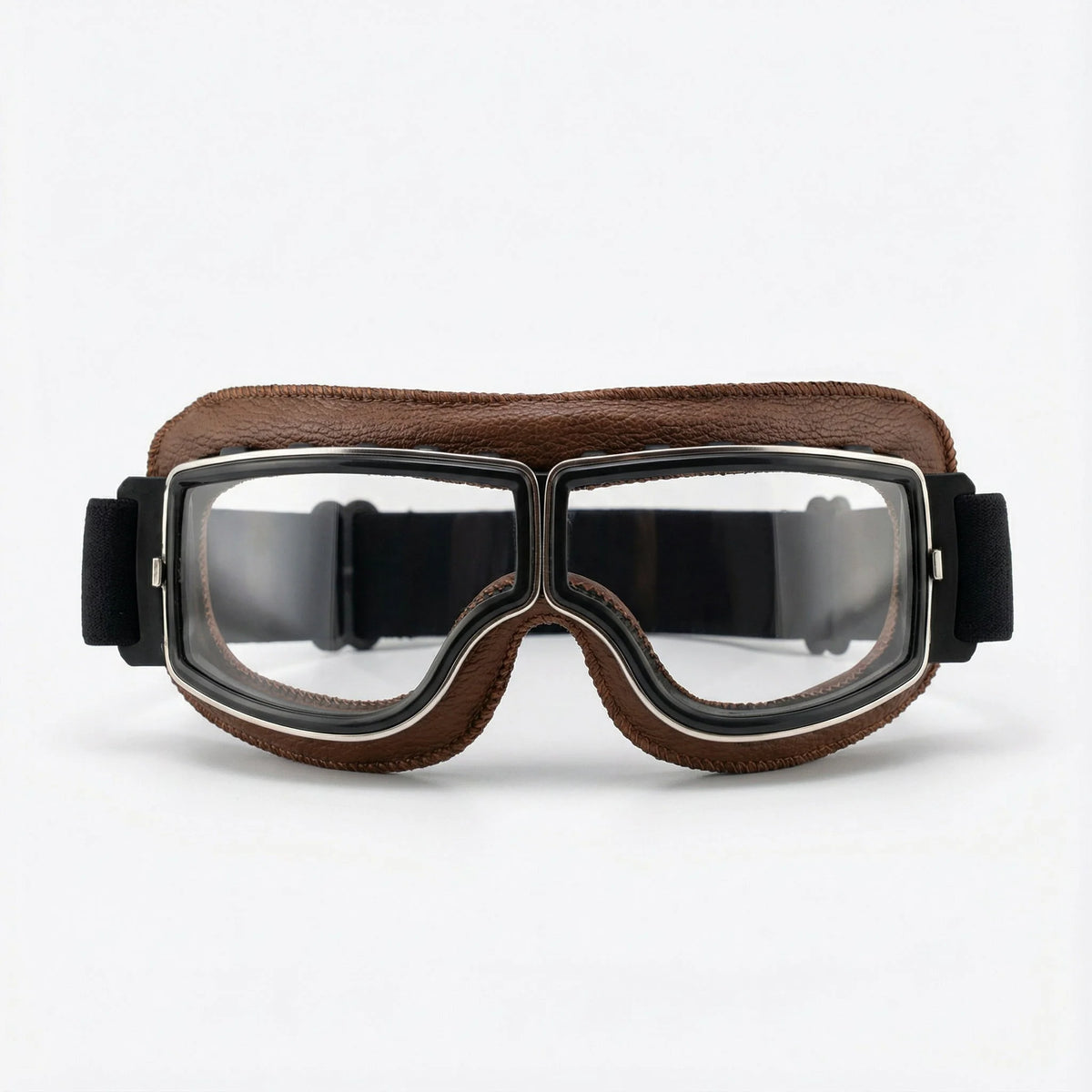 Motorcycle Goggles Vintage Leather Shatterproof Lenses