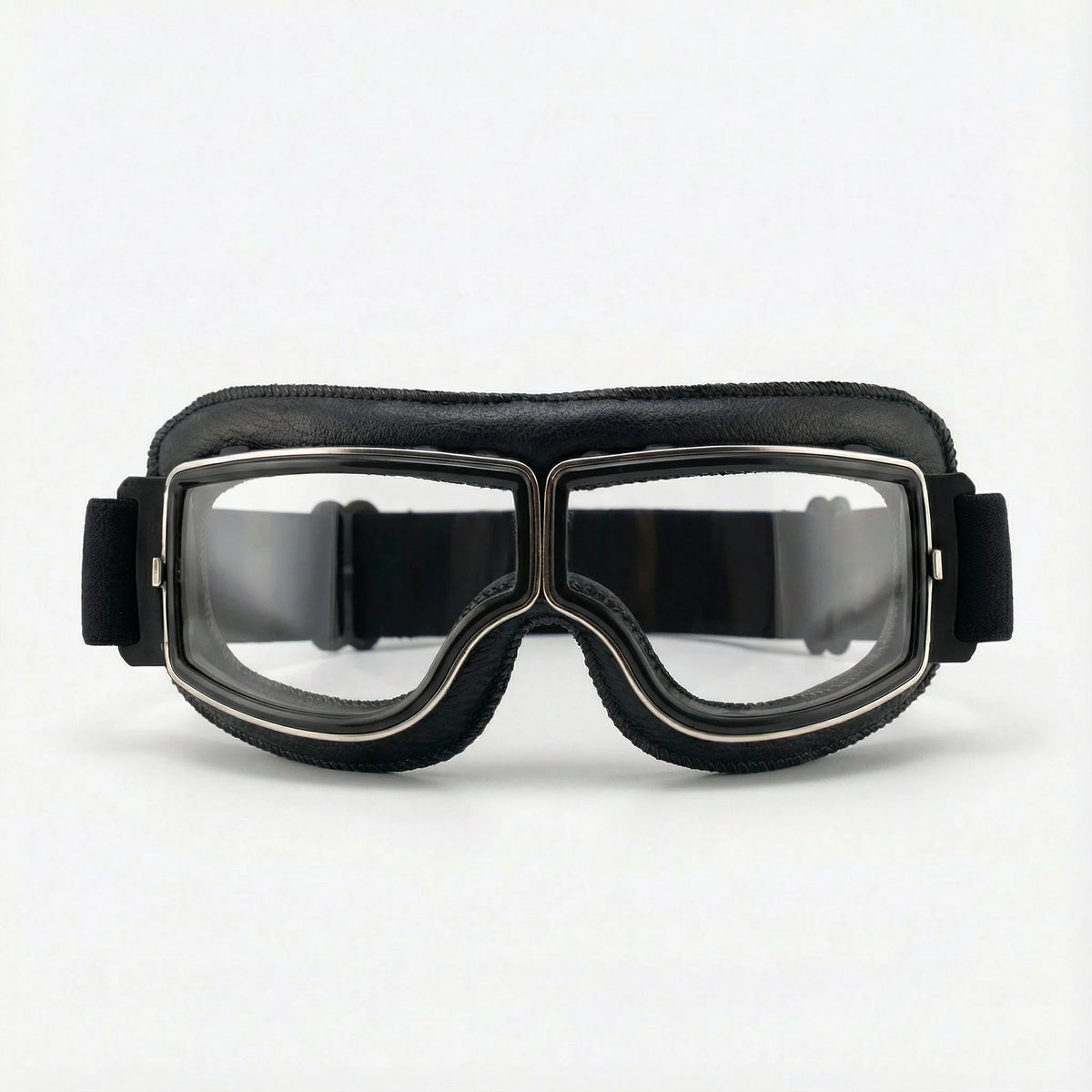 Motorcycle Goggles Vintage Leather Shatterproof Lenses