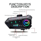 Motorcycle Helmet Headset Bluetooth 5.3 IPX6 30H Battery Life