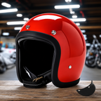 Motorcycle Helmet Low-Profile Fiberglass DOT & ECE Certified