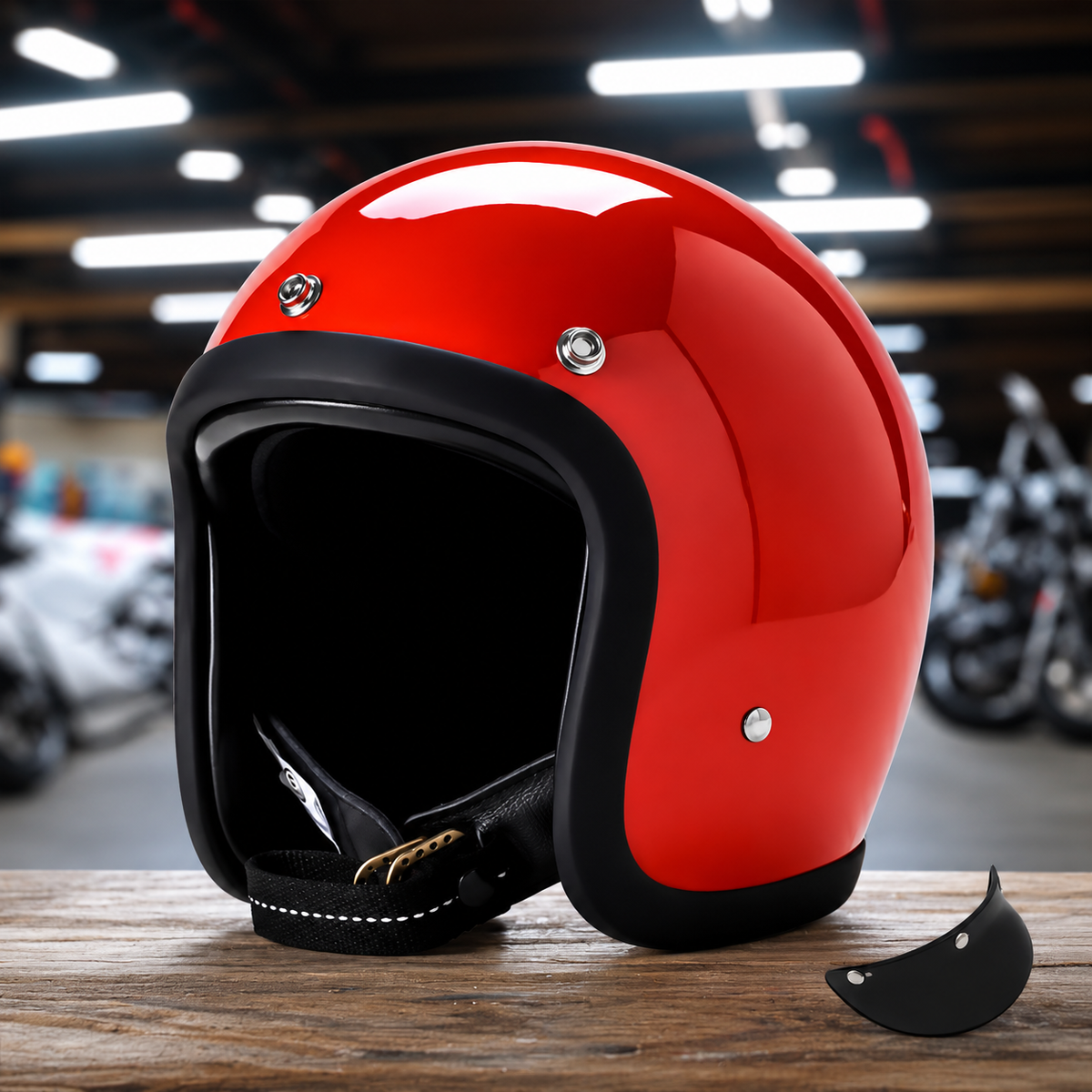Motorcycle Helmet Low-Profile Fiberglass DOT & ECE Certified