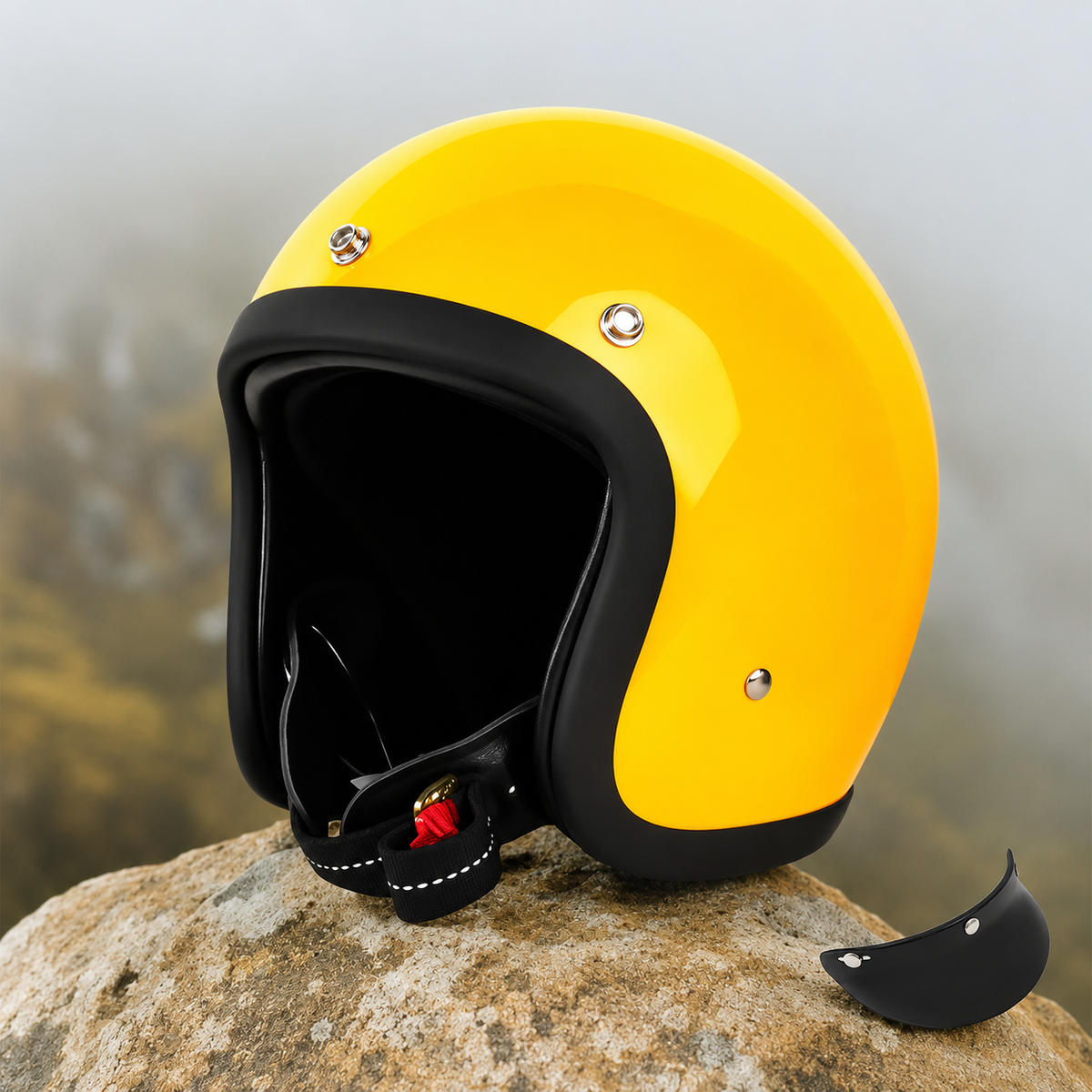Motorcycle Helmet Low-Profile Fiberglass DOT & ECE Certified
