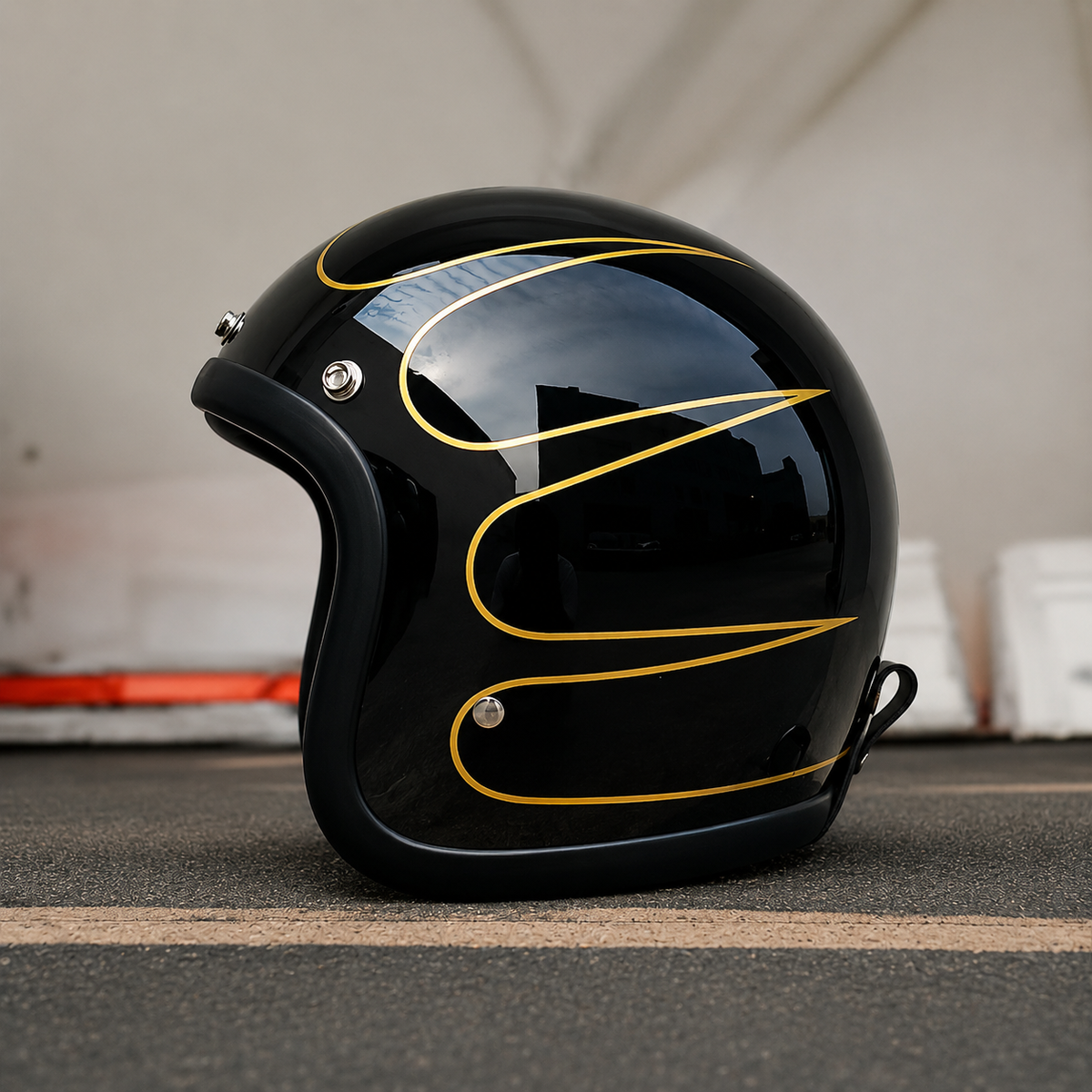 Motorcycle Helmet Low-Profile Fiberglass DOT & ECE Certified