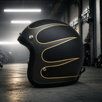 Motorcycle Helmet Retro Low-Profile Fiberglass DOT & ECE