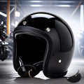 Motorcycle Helmet Retro Low-Profile Fiberglass DOT & ECE