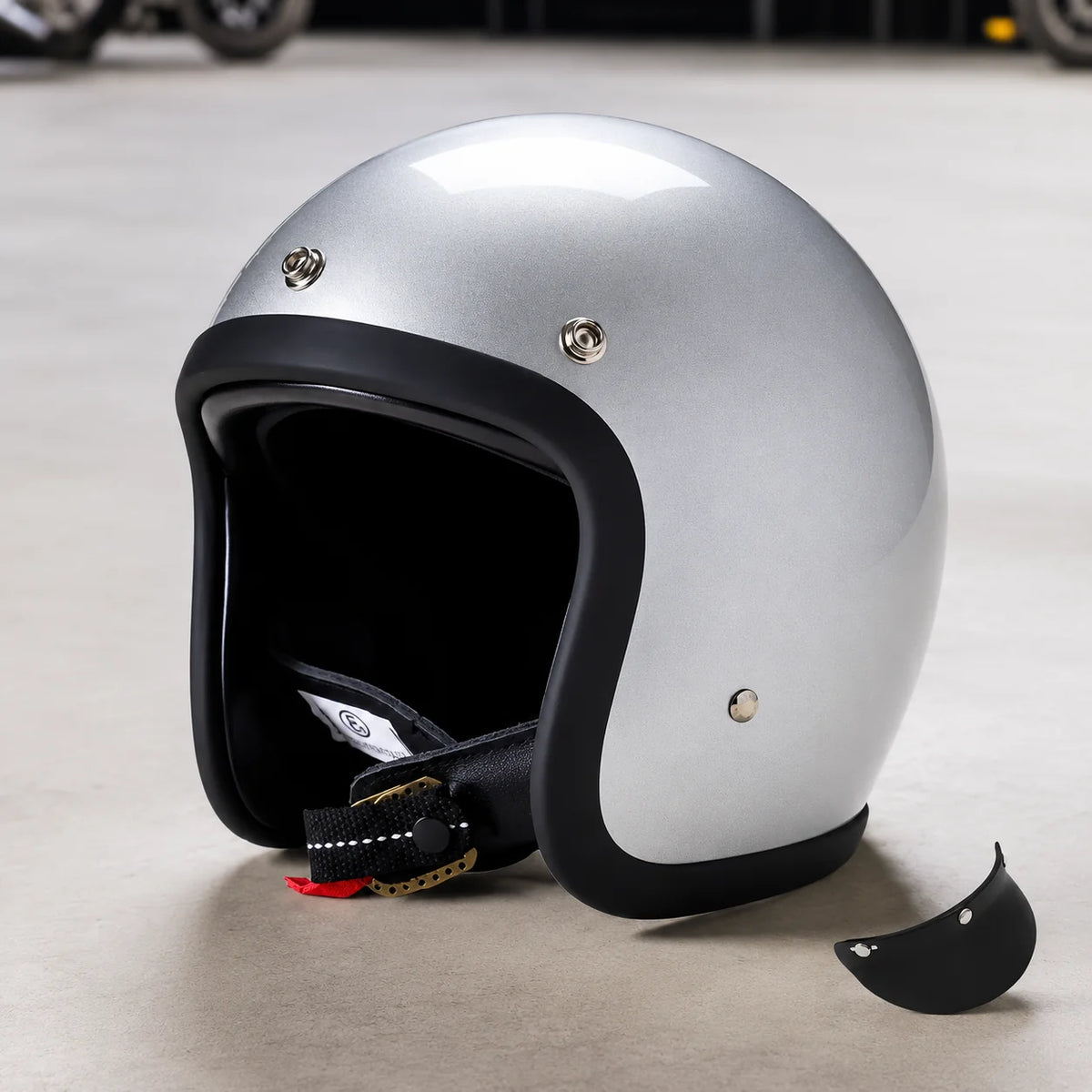 Motorcycle Helmet Retro Low-Profile Fiberglass DOT & ECE