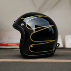 Motorcycle Helmet Retro Low-Profile Fiberglass DOT & ECE