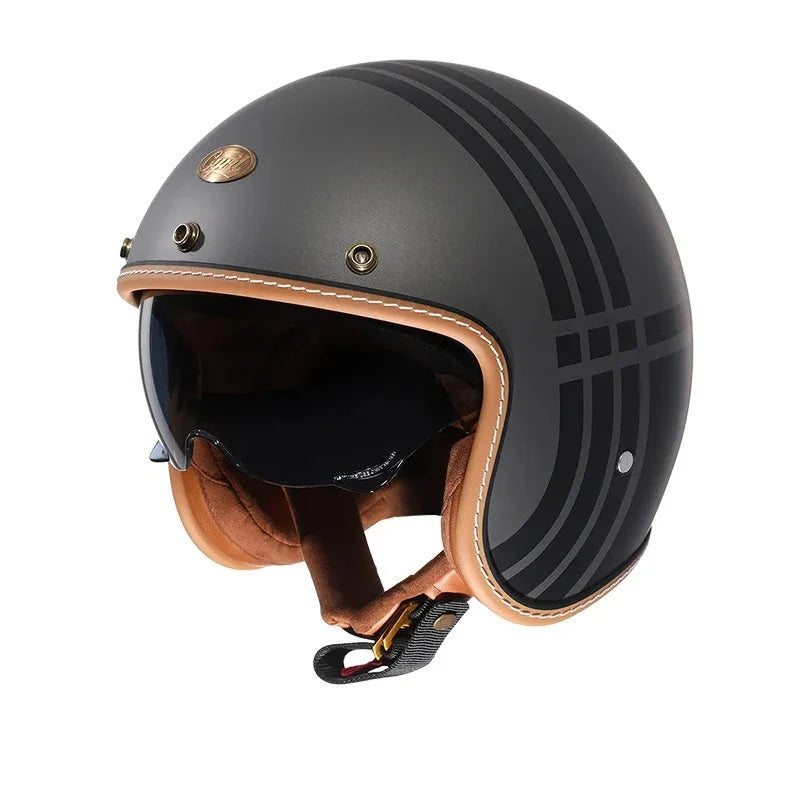 Motorcycle Helmet Retro Open-Face DOT & ECE Approved