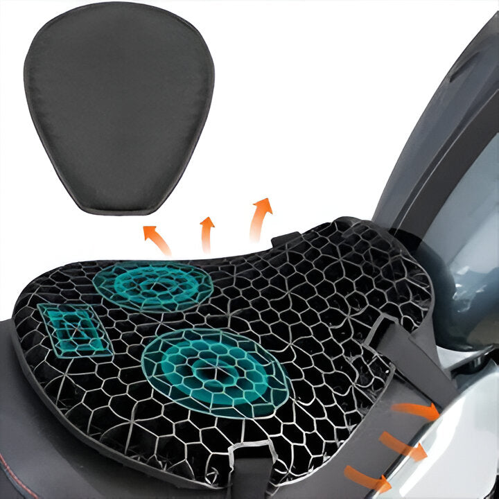 Motorcycle Seat Cushion Gel Shock-Absorbing Breathable Honeycomb Anti-Slip