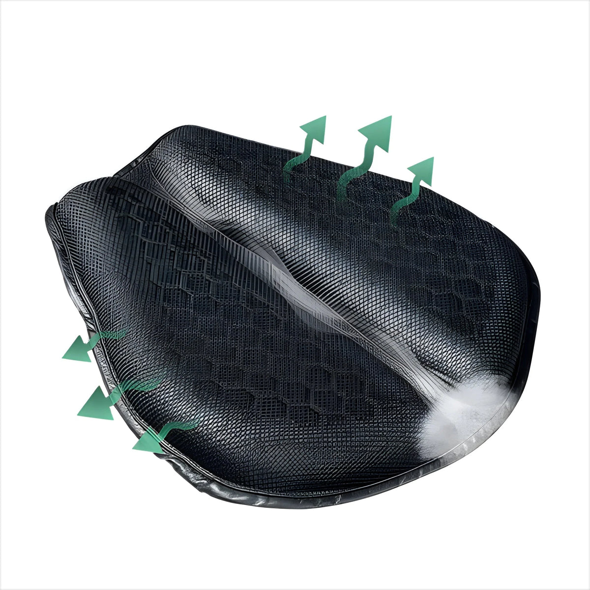 Motorcycle Seat Cushion Honeycomb Gel Dual Straps & Anti-Slip