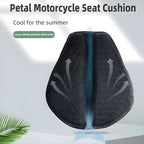 Motorcycle Seat Cushion Honeycomb Gel Dual Straps & Anti-Slip