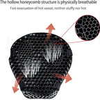 Motorcycle Seat Cushion Honeycomb Gel Dual Straps & Anti-Slip