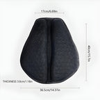 Motorcycle Seat Cushion Honeycomb Gel Dual Straps & Anti-Slip