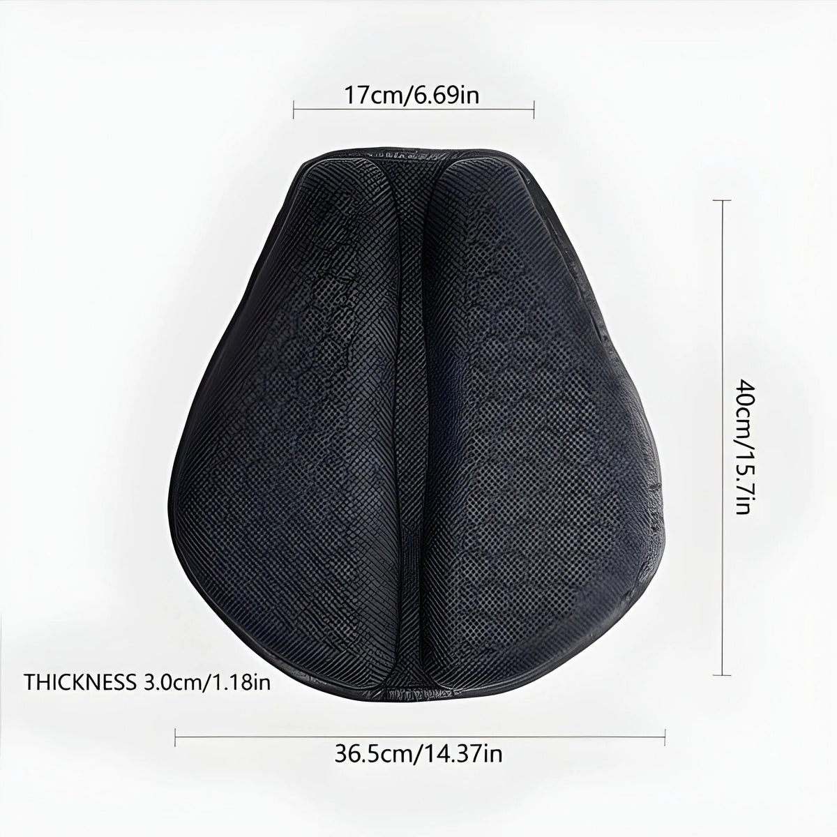 Motorcycle Seat Cushion Honeycomb Gel Dual Straps & Anti-Slip