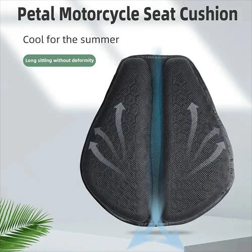 Motorcycle Seat Pad Contoured Honeycomb Center Channel Dual Straps