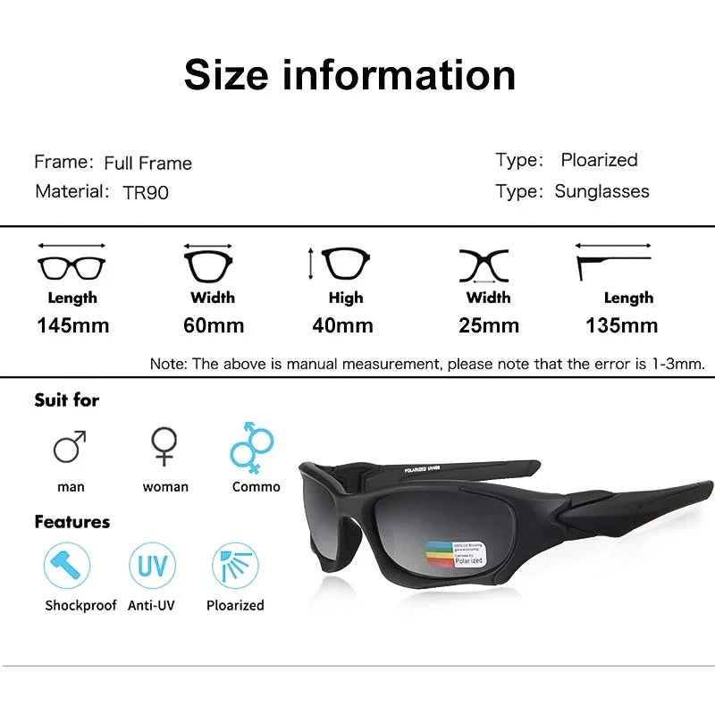 Motorcycle Sunglasses Polarized UV400 & Anti-Slip Grip