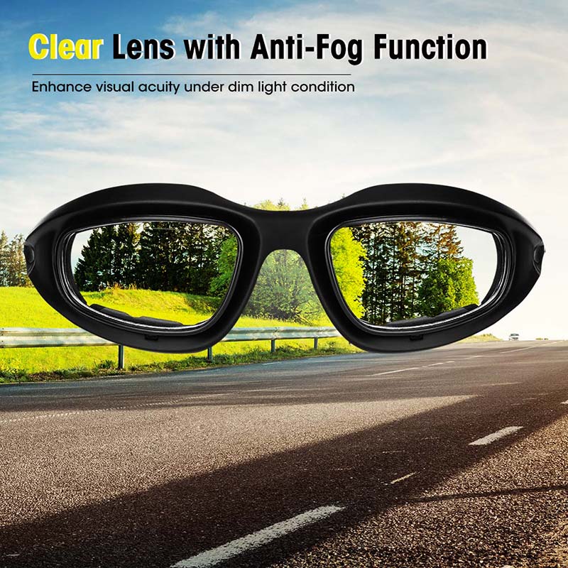 Motorcycle Sunglasses Polarized UV400 Wraparound & Head Strap