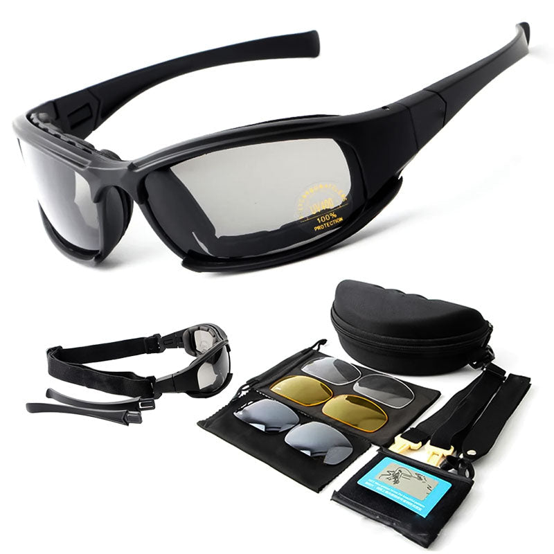 Motorcycle Sunglasses Polarized UV400 Wraparound & Head Strap