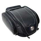 Motorcycle Tail Bag Expandable & Convertible Water-Resistant PU Leather