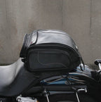 Motorcycle Tail Bag Expandable & Convertible Water-Resistant PU Leather