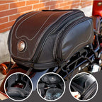 Motorcycle Tail Bag Expandable & Convertible Water-Resistant PU Leather