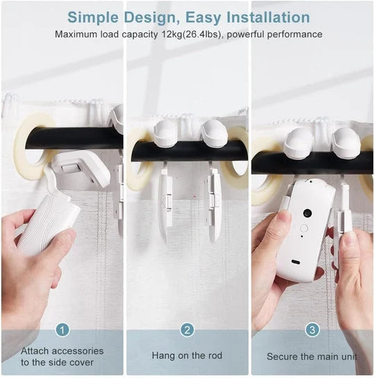 Motorized Curtain Opener Bluetooth Remote & 6-Month Battery