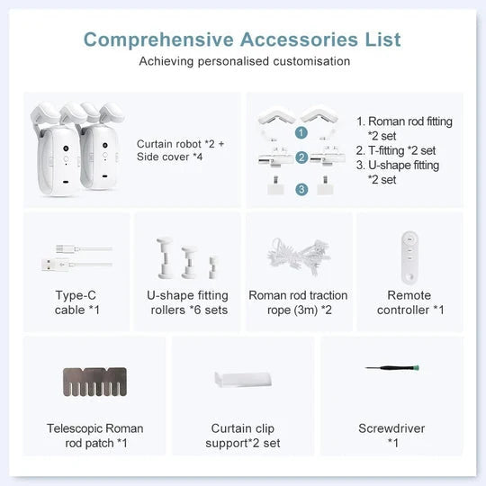 Motorized Curtain Opener Bluetooth Remote & 6-Month Battery