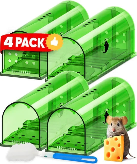 Mouse Trap Enclosed No-Touch Release Set of 4