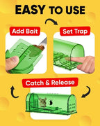 Mouse Trap Enclosed No-Touch Release Set of 4