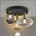 Mouth-Blown Glass 3-Light Ceiling Light