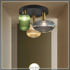 Mouth-Blown Glass 3-Light Ceiling Light