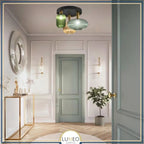 Mouth-Blown Glass 3-Light Ceiling Light
