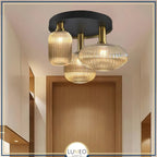 Mouth-Blown Glass 3-Light Ceiling Light