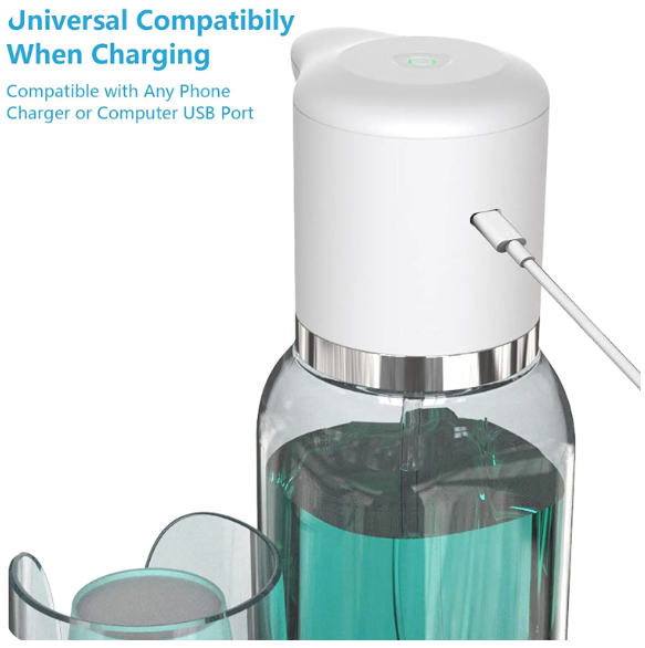 Mouthwash Dispenser Touchless Infrared USB Rechargeable 750ml