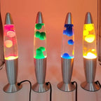 Moving Colored Wax Clear Glass Bedside Lamp