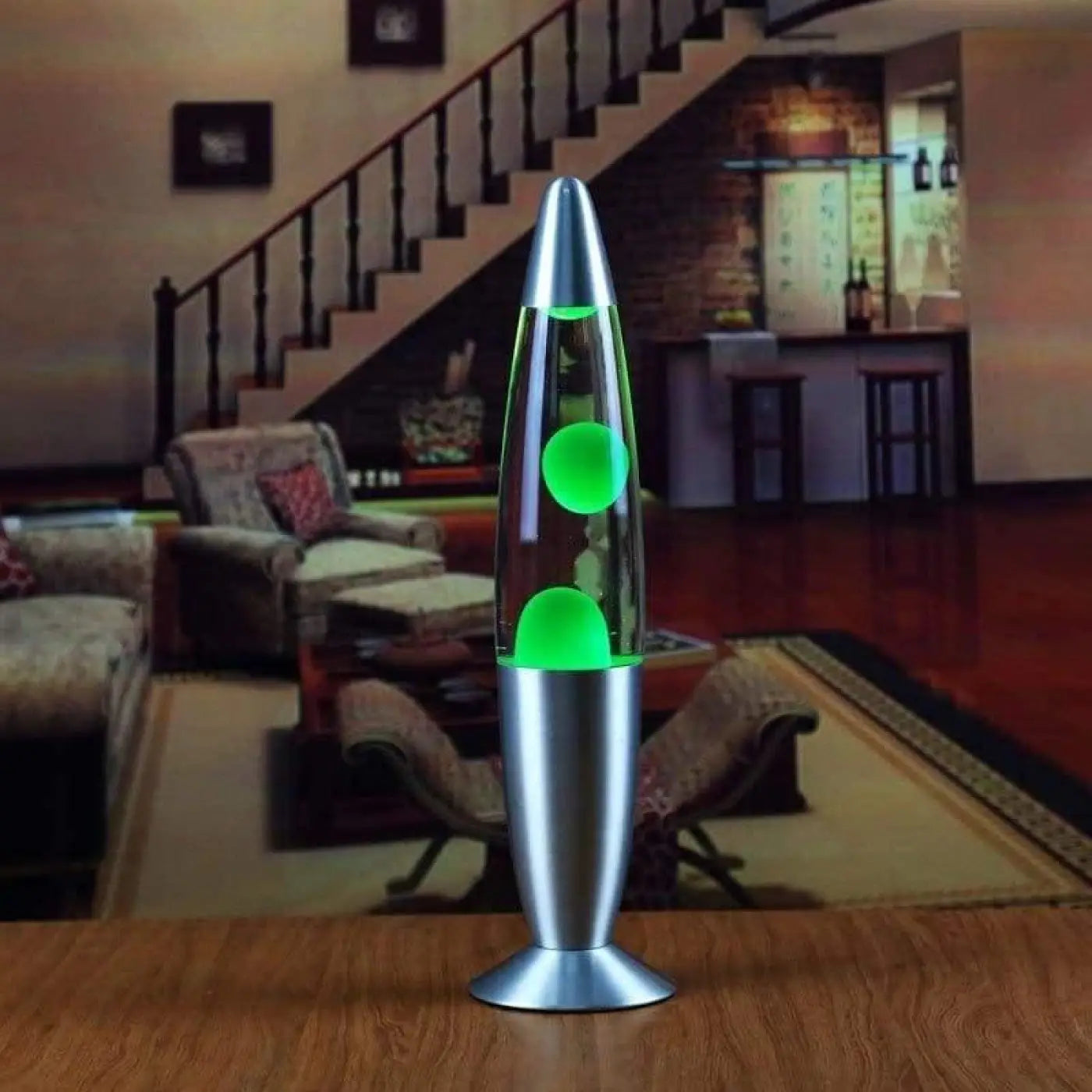 Moving Colored Wax Clear Glass Bedside Lamp