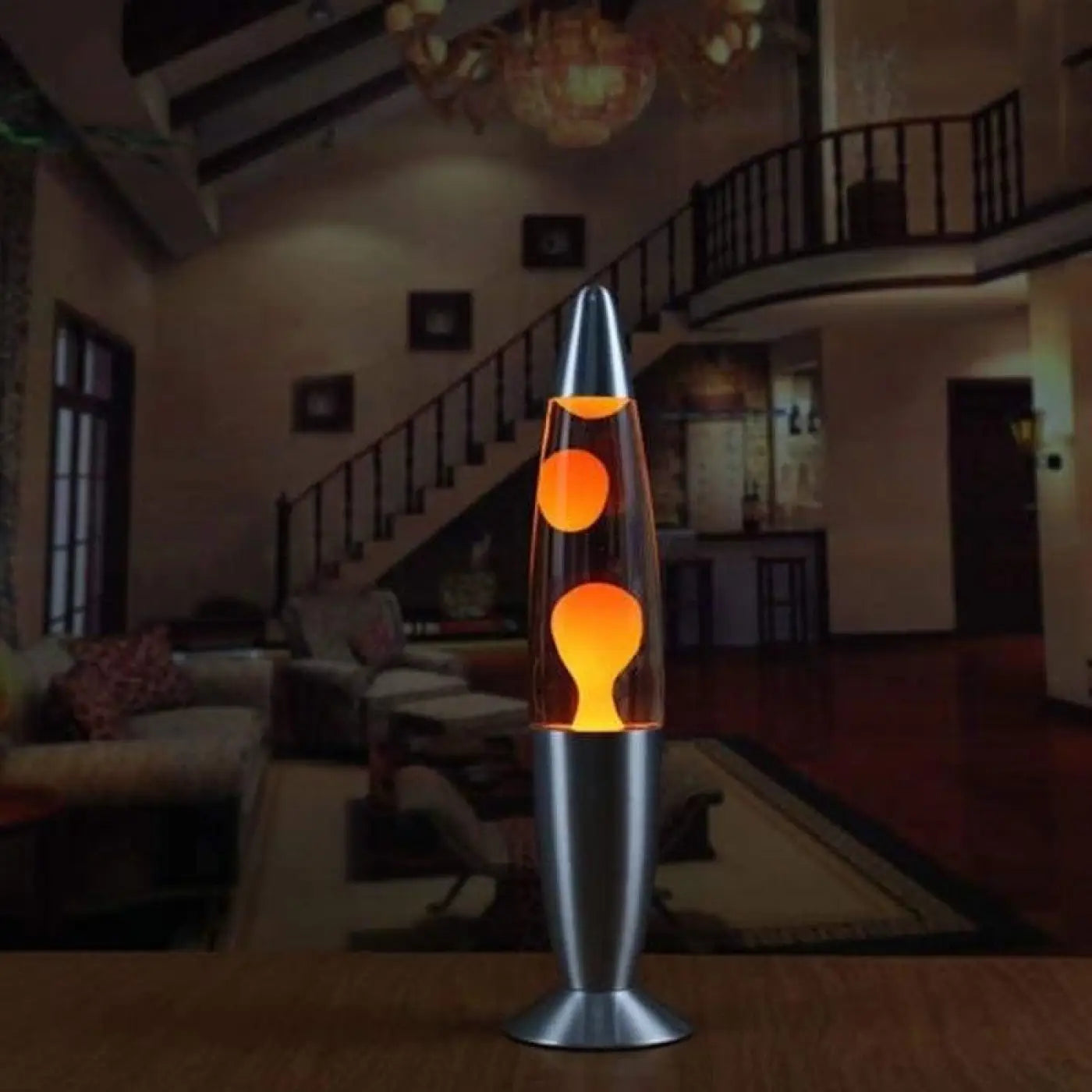 Moving Colored Wax Clear Glass Bedside Lamp