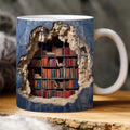 Mug Ceramic Bookshelf Relief 350ml Microwave & Dishwasher Safe
