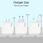 Multi-Port USB Charger 160W Fast Charging USB-C & USB-A
