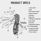 Multi-Tool Pocket Knife Compact 2Cr13 Stainless Steel