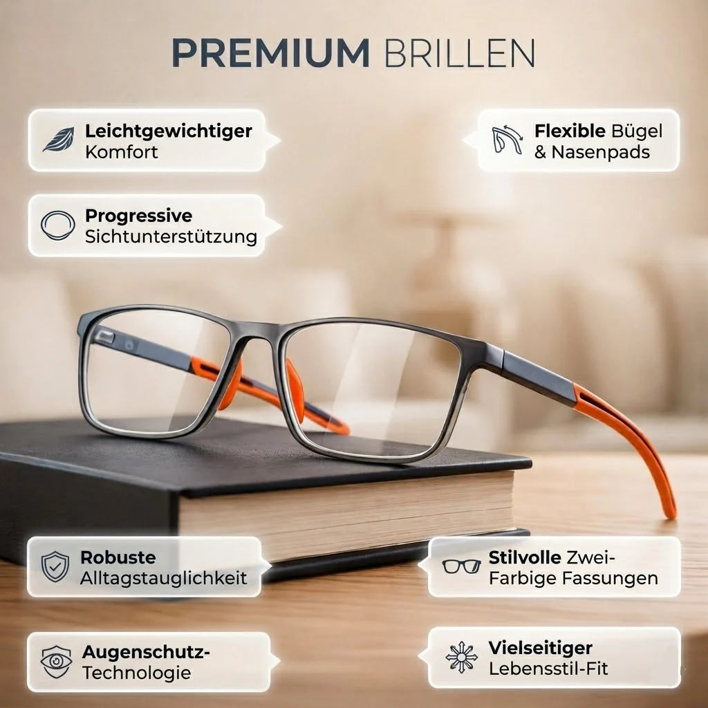 Multifocal Glasses Progressive Lenses Blue Light & UV Protection